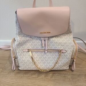 Michael Kors Pink and White Women's Backpack